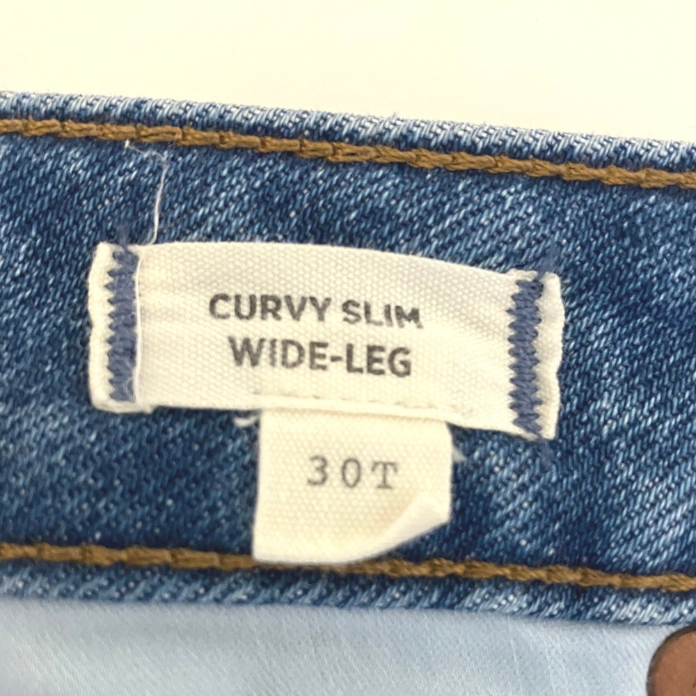 Madewell Curvy Slim Wide Leg Denim Jean Women's Blue Size 30 Tall Boho Casual - Picture 5 of 6
